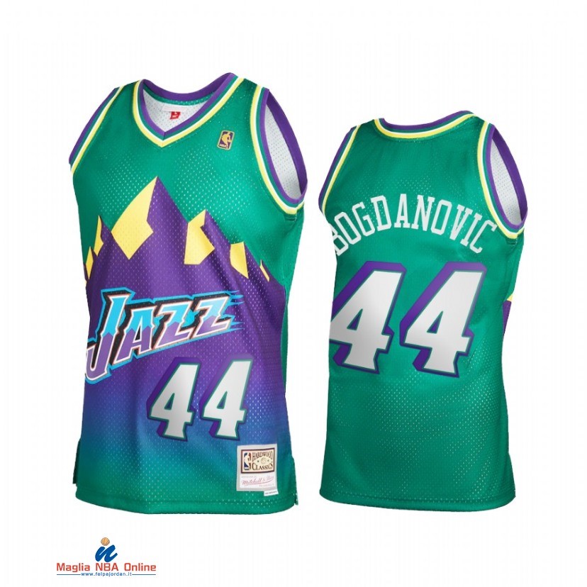 Maglia NBA Utah Jazz NO.44 Bojan Bogdanovic Verde Throwback 2021