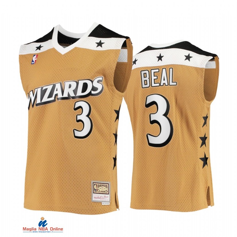 Maglia NBA Washington Wizards NO.3 Bradley Beal Oro Hardwood Classics 2007-08