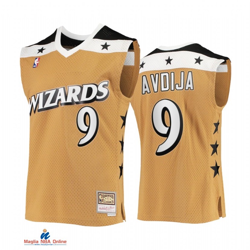Maglia NBA Washington Wizards NO.9 Deni Avdija Oro Hardwood Classics 2007-08