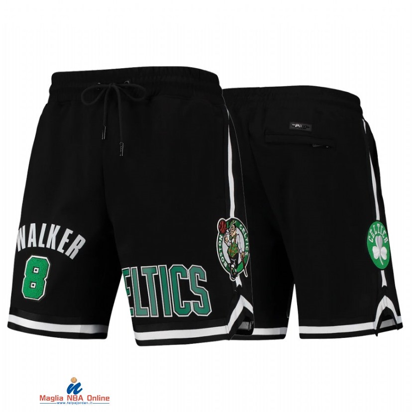 Pantaloni Basket Boston Celtics NO.8 Kemba Walker Verde Nero 2021