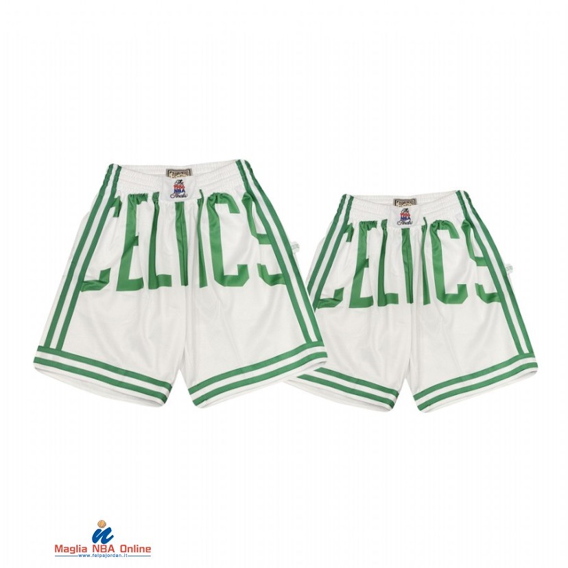Pantaloni Basket Boston Celtics Verde Bianco Throwback