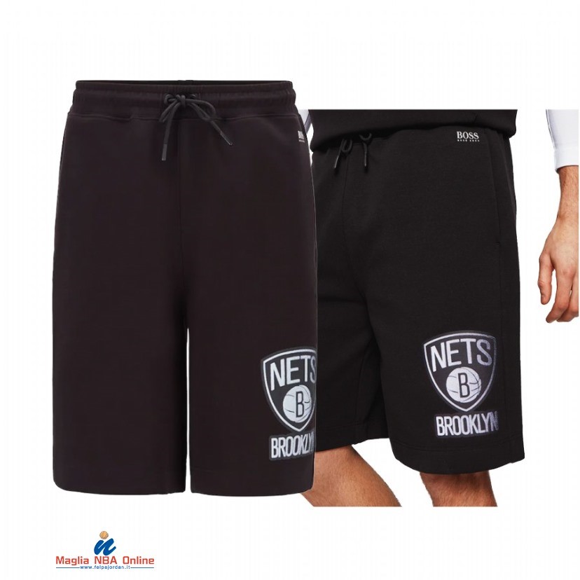 Pantaloni Basket Brooklyn Nets Bianco Nero 2021
