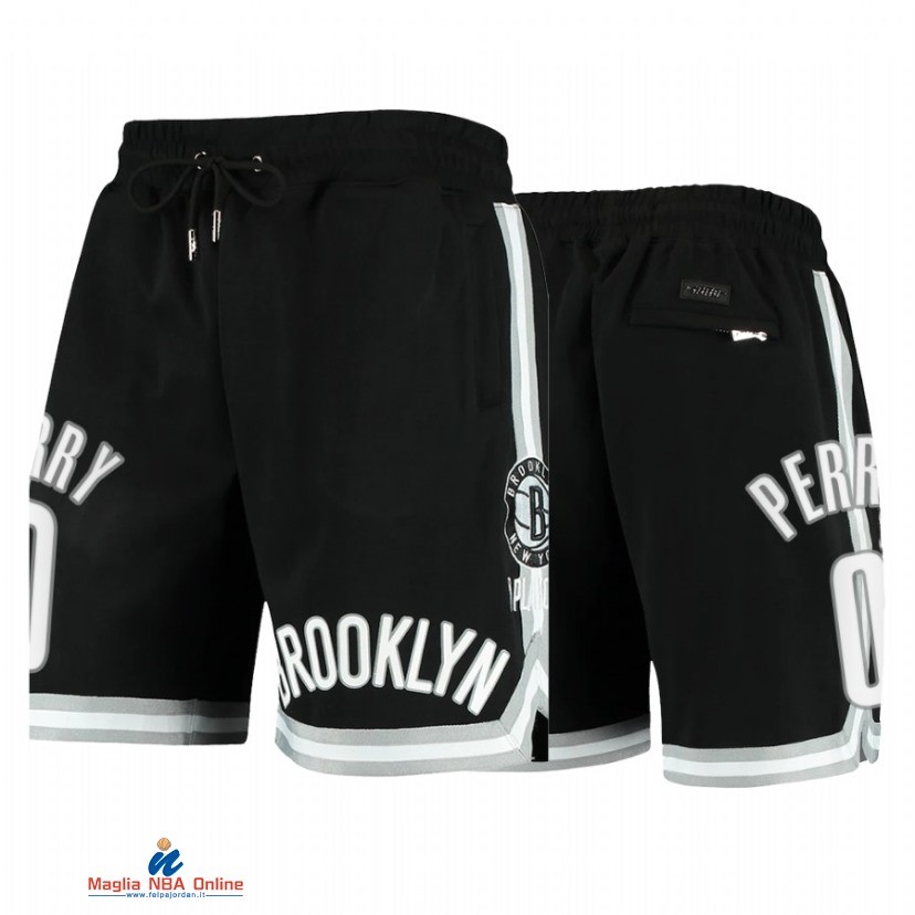 Pantaloni Basket Brooklyn Nets NO.0 Reggie Perry Nero