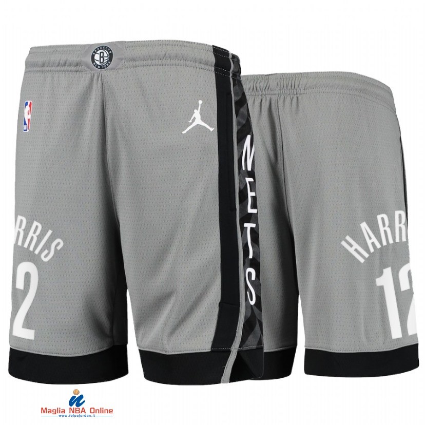 Pantaloni Basket Brooklyn Nets NO.12 Joe Harris Grigio