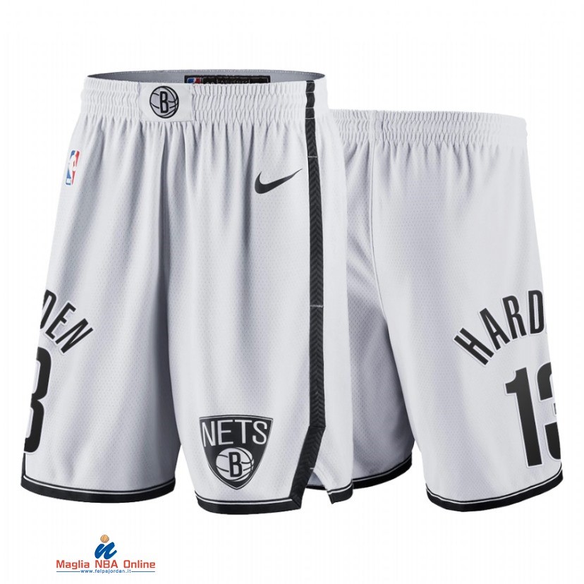 Pantaloni Basket Brooklyn Nets NO.13 James Harden Bianco 2021