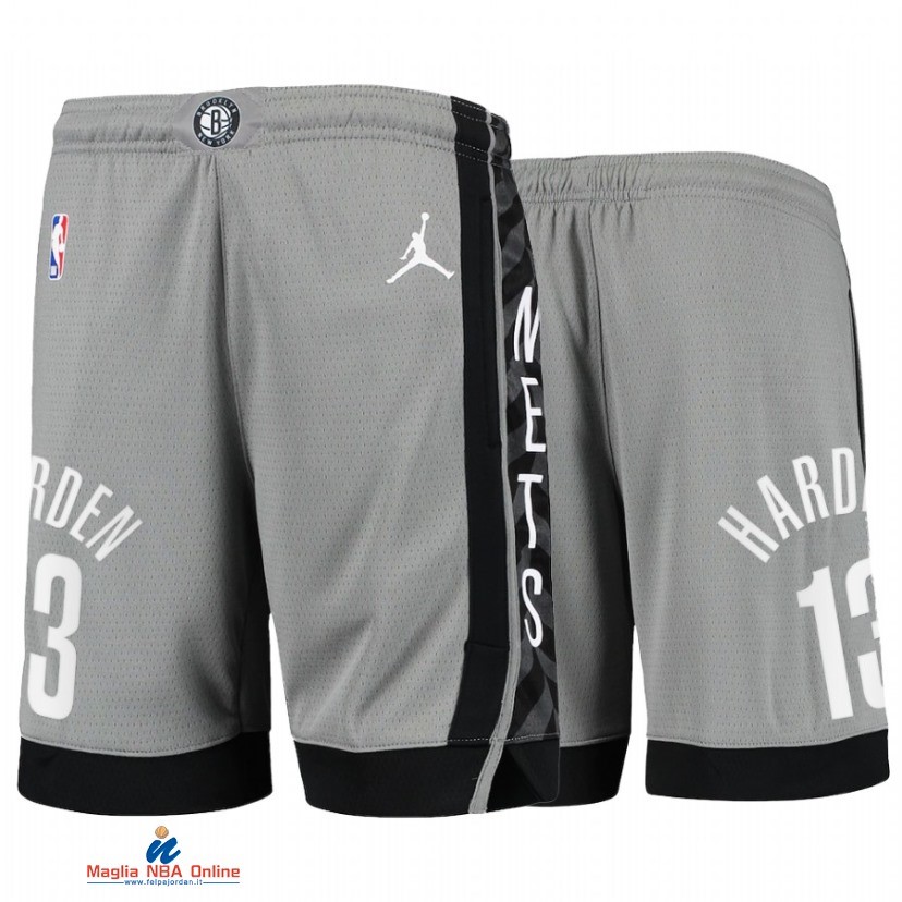 Pantaloni Basket Brooklyn Nets NO.13 James Harden Grigio
