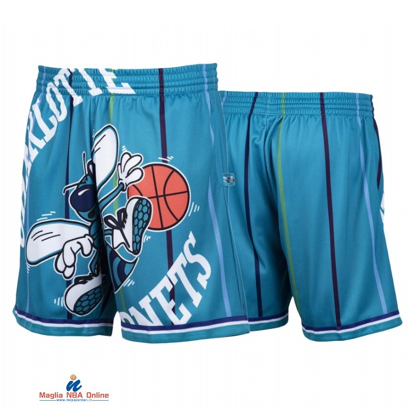 Pantaloni Basket Charlotte Hornets Blu Hardwood Classics 2021