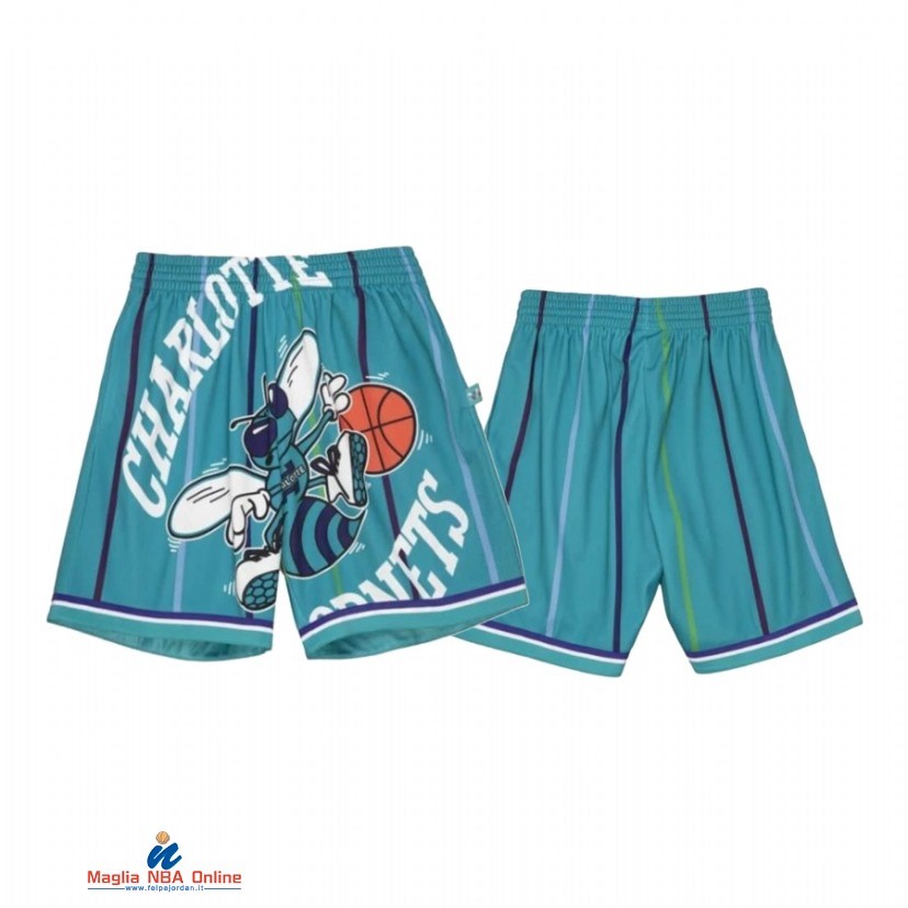 Pantaloni Basket Charlotte Hornets Blu Nero Throwback 2021