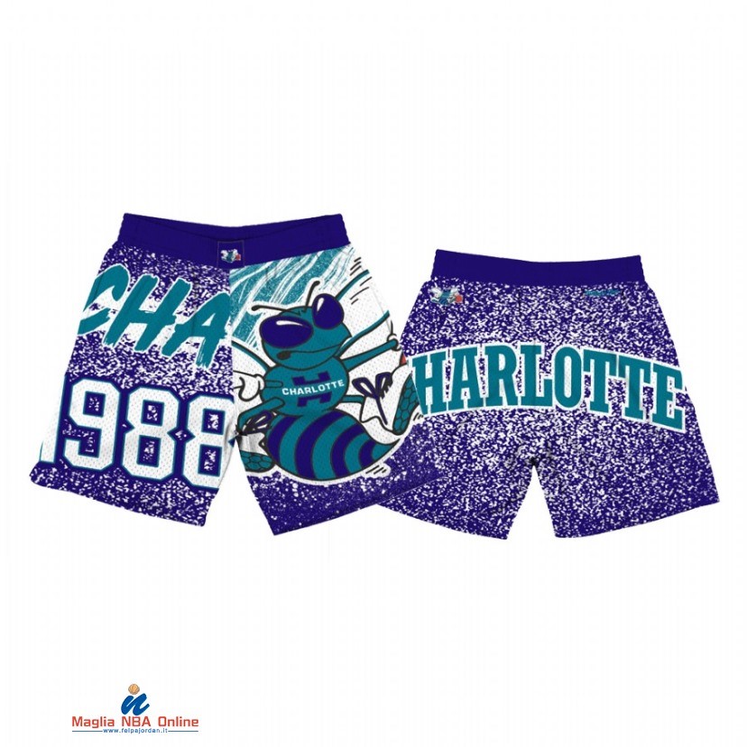 Pantaloni Basket Charlotte Hornets Porpora Throwback 2021