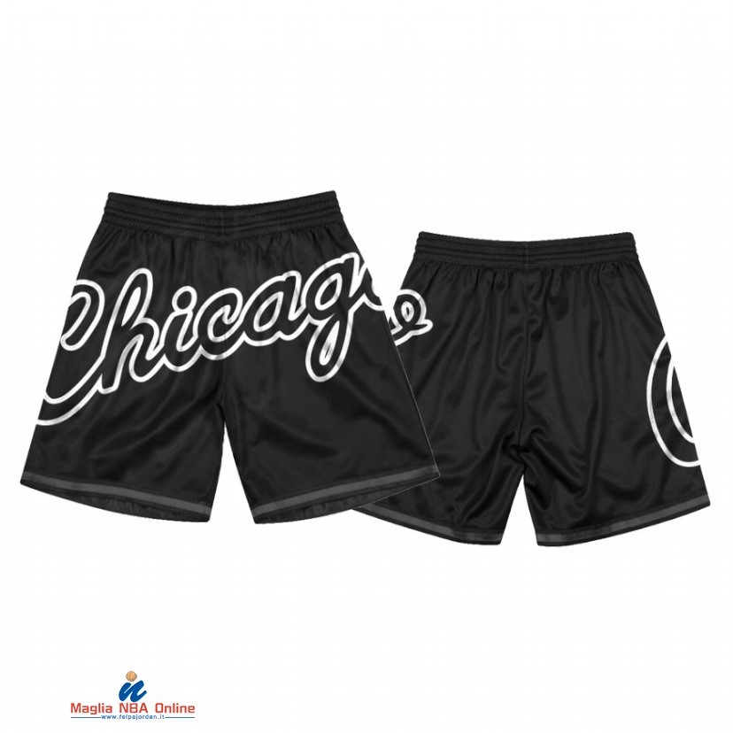 Pantaloni Basket Chicago Bulls Big Face 3.0 Bianco Nero