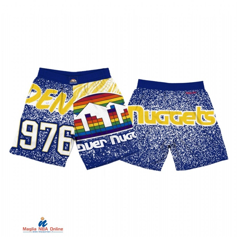 Pantaloni Basket Denver Nuggets Blu Bianco 2021