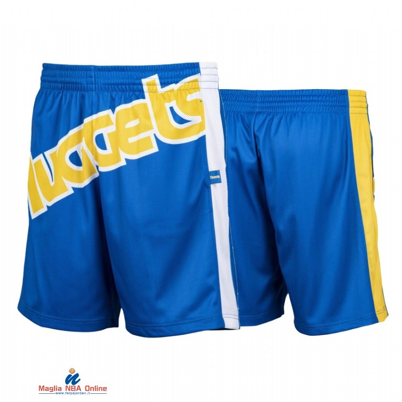 Pantaloni Basket Denver Nuggets Blu Giallo Hardwood Classics 2021