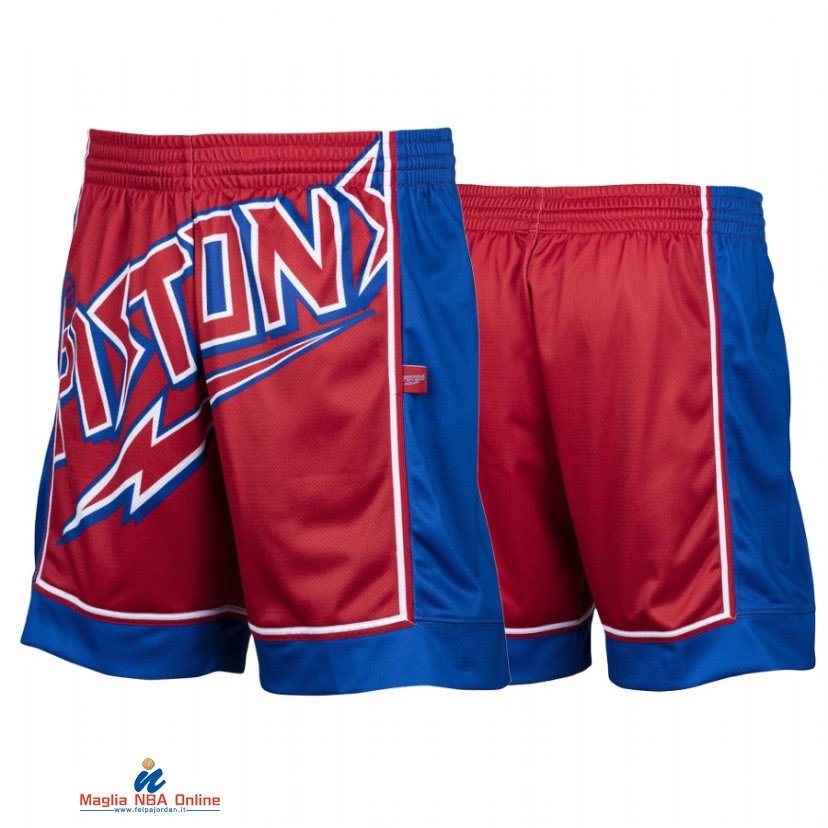 Pantaloni Basket Detroit Pistons Rosso Hardwood Classics 2021