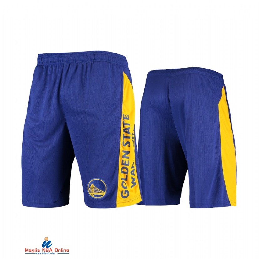 Pantaloni Basket Golden State Warriors Blu Giallo 2021