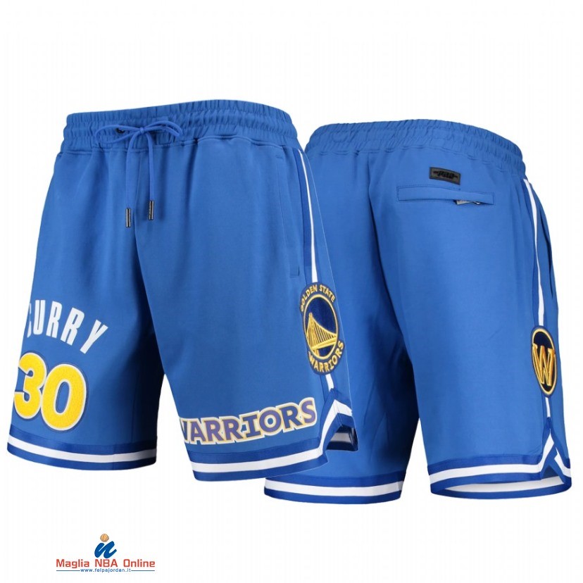 Pantaloni Basket Golden State Warriors NO.30 Stephen Curry Blu 2021