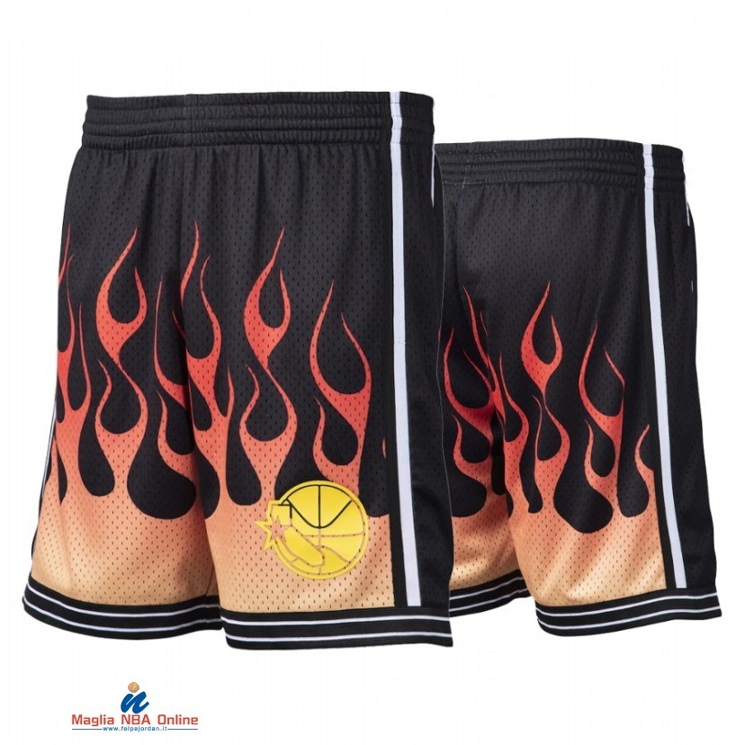 Pantaloni Basket Golden State Warriors Nero Hardwood Classics 2021