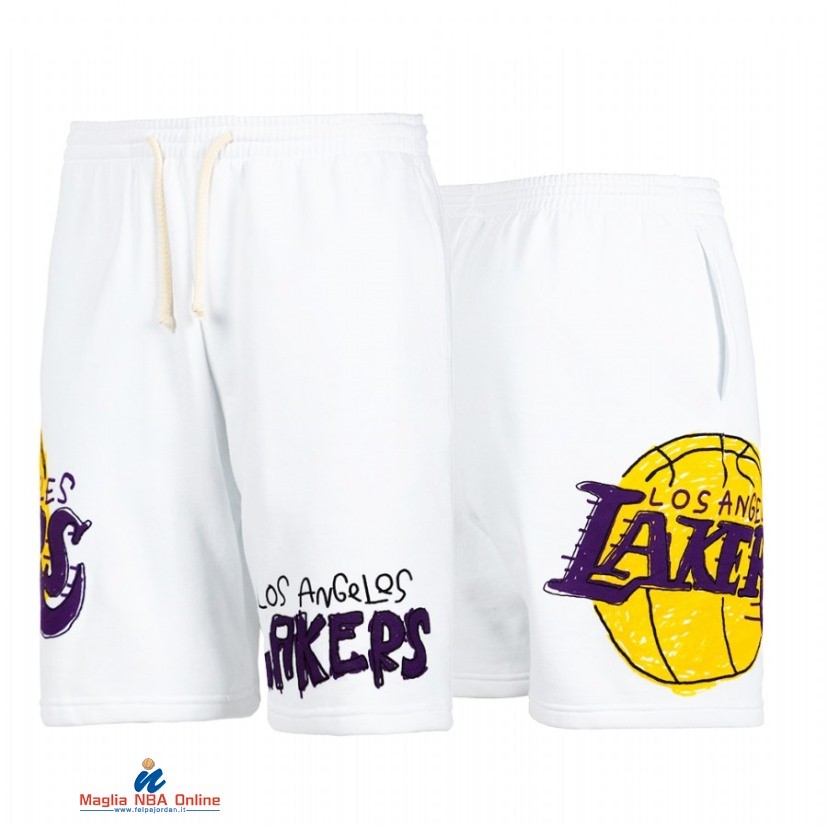 Pantaloni Basket Los Angeles Lakers Bianco 2021
