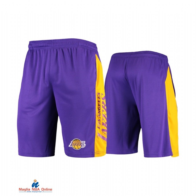 Pantaloni Basket Los Angeles Lakers Bianco Porpora Rosa 2021