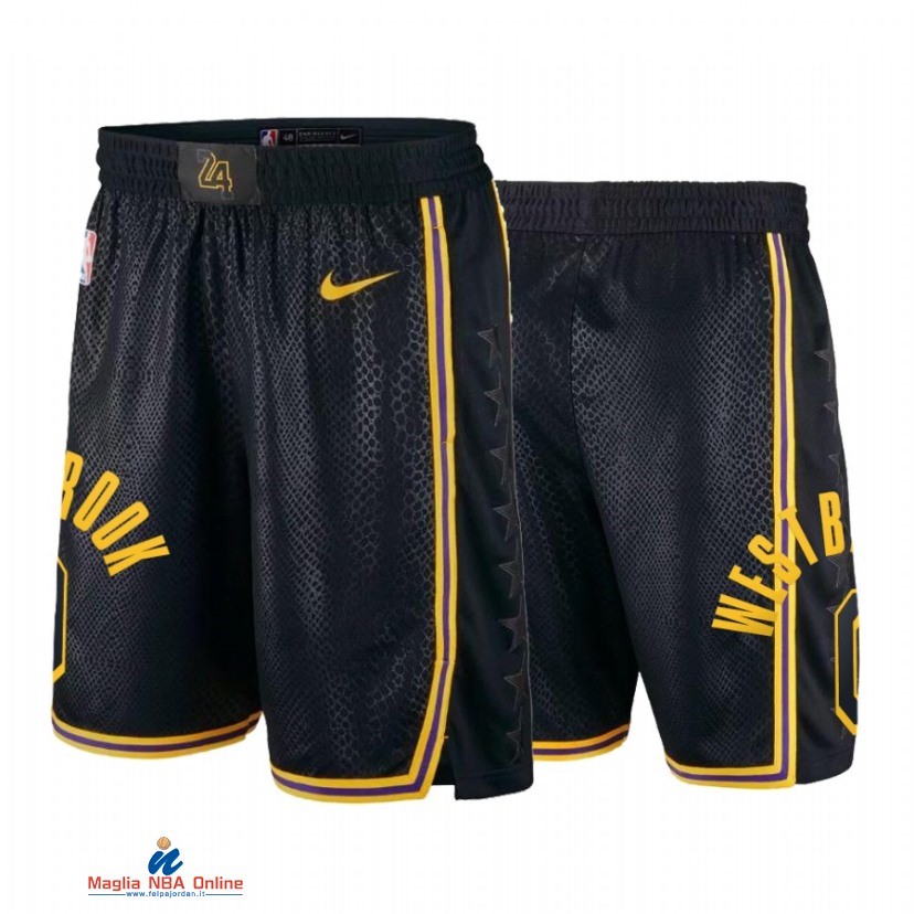 Pantaloni Basket Los Angeles Lakers NO.0 Russell Westbrook Nero 2021