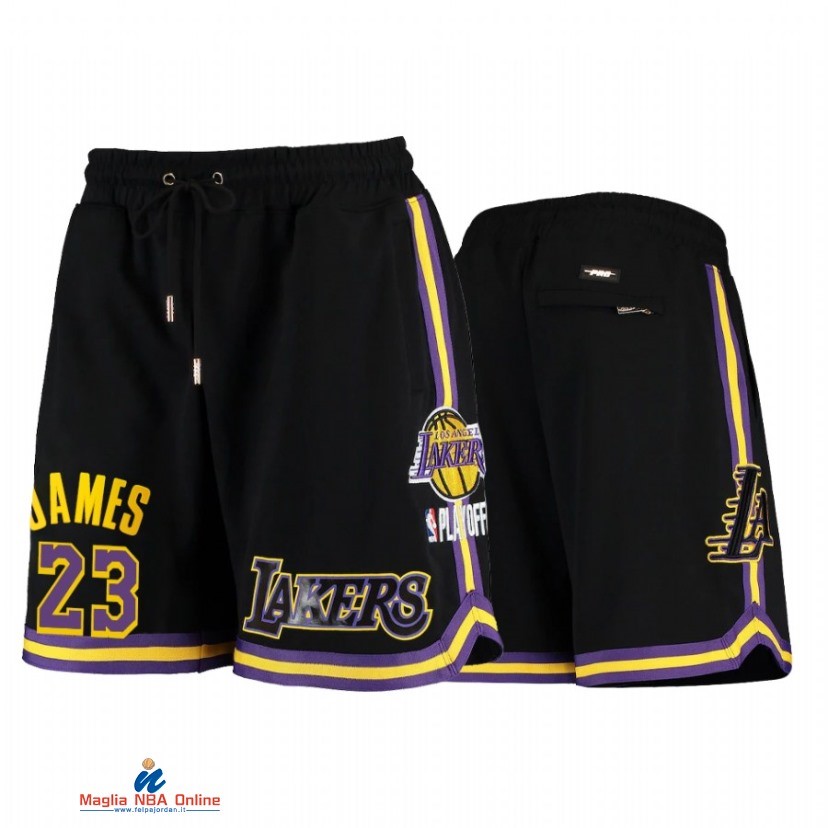 Pantaloni Basket Los Angeles Lakers NO.23 LeBron James Nero 2021