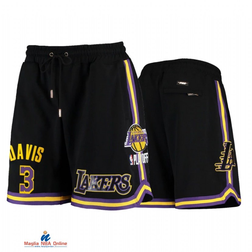 Pantaloni Basket Los Angeles Lakers NO.3 Anthony Davis Nero 2021