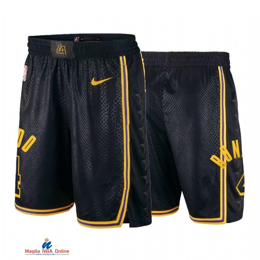 Pantaloni Basket Los Angeles Lakers NO.4 Rajon Rondo Nero 2021