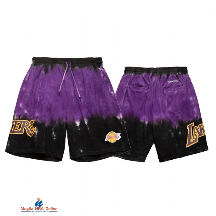 Pantaloni Basket Los Angeles Lakers Nero Porpora Rosa 2021