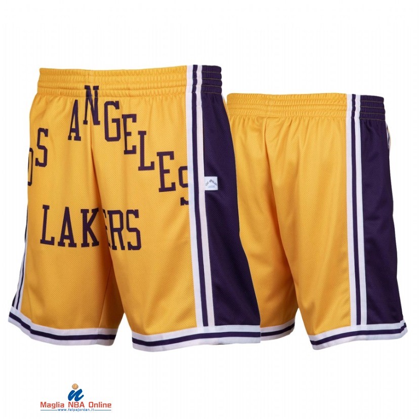 Pantaloni Basket Los Angeles Lakers Oro Hardwood Classics 2021