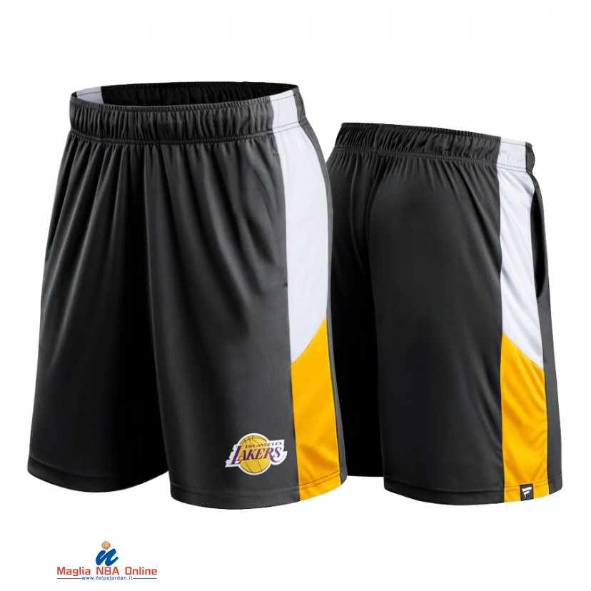 Pantaloni Basket Los Angeles Lakers Oro Nero 2021