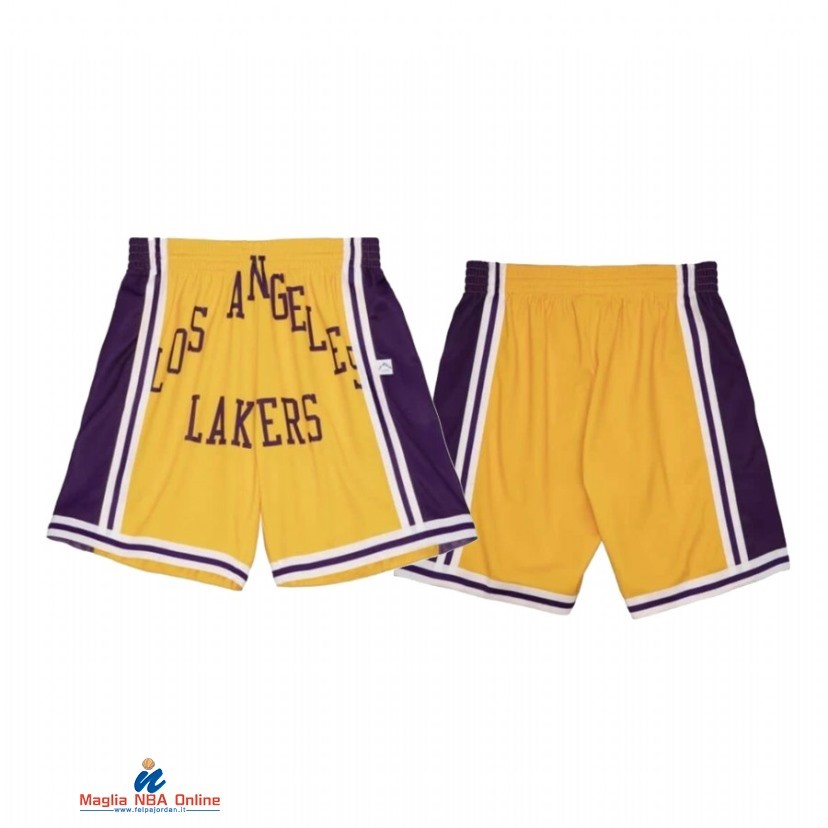 Pantaloni Basket Los Angeles Lakers Oro Porpora Throwback 2021