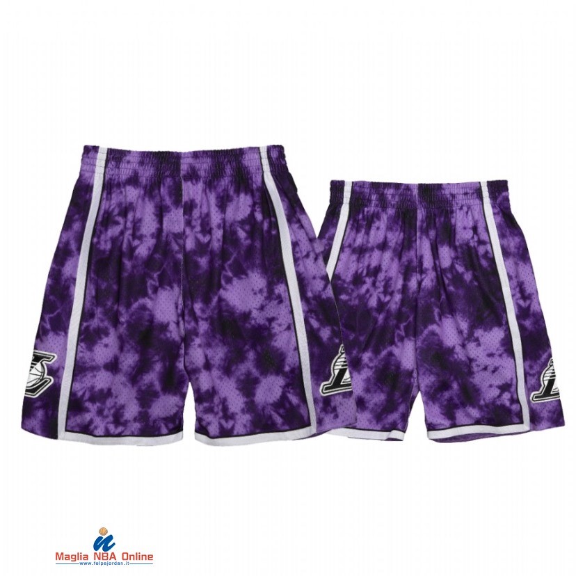 Pantaloni Basket Los Angeles Lakers Porpora Bianco Throwback 2021