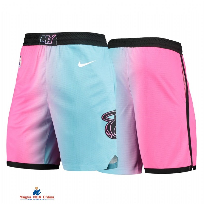 Pantaloni Basket Miami Heat Blu Rosa 2021