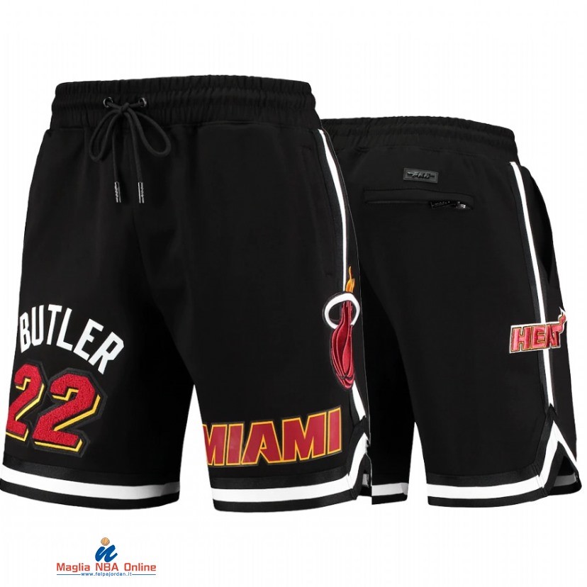 Pantaloni Basket Miami Heat NO.22 Jimmy Butler Nero