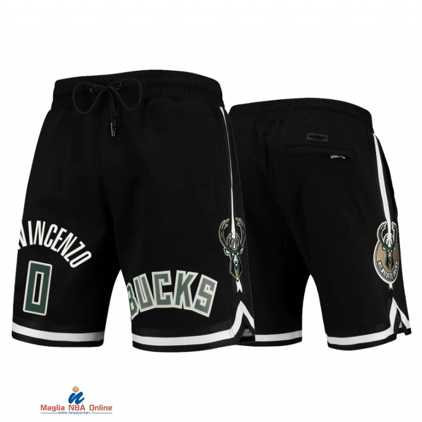 Pantaloni Basket Milwaukee Bucks NO.0 Donte DiVincenzo Nero