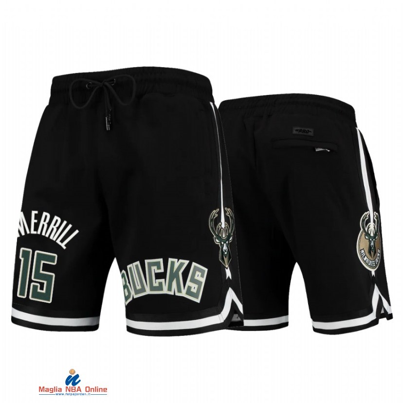 Pantaloni Basket Milwaukee Bucks NO.15 Sam Merrill Nero