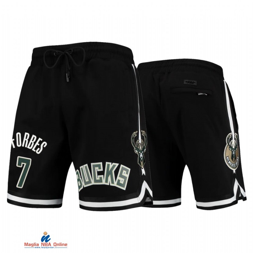 Pantaloni Basket Milwaukee Bucks NO.7 Bryn Forbes Nero