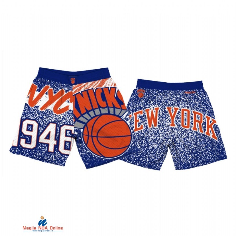 Pantaloni Basket New York Knicks Blu Throwback 2021