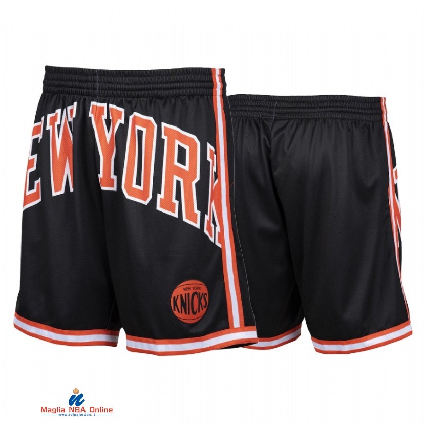Pantaloni Basket New York Knicks New Nero Rosso Hardwood Classics 2021