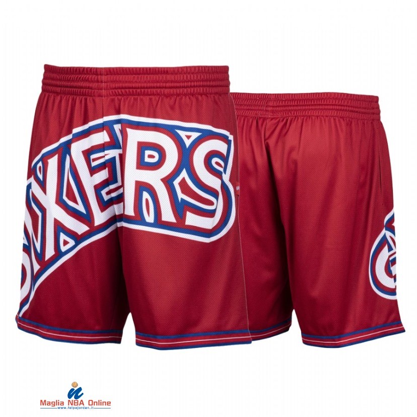 Pantaloni Basket Philadelphia 76ers Rosso Hardwood Classics 2021