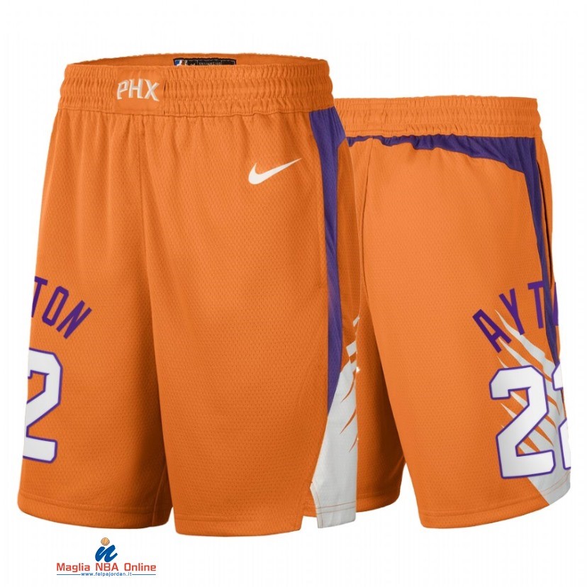 Pantaloni Basket Phoenix Suns NO.22 Deandre Ayton Arancia