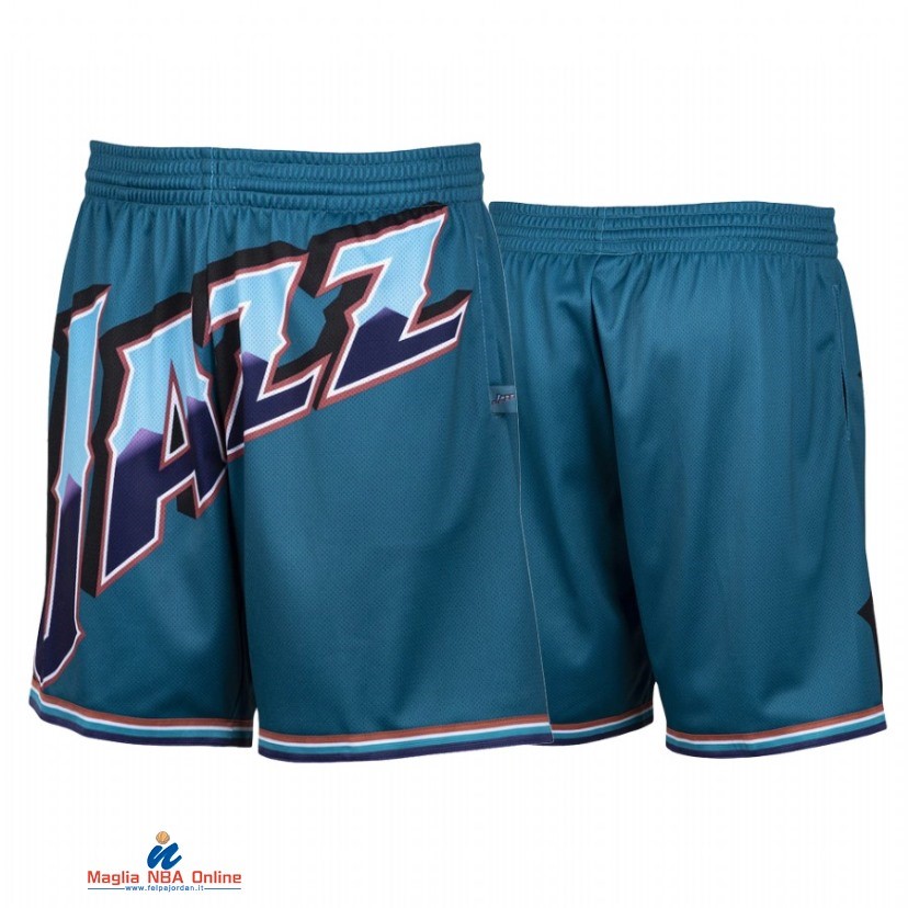 Pantaloni Basket Utah Jazz Turchese Hardwood Classics 2021