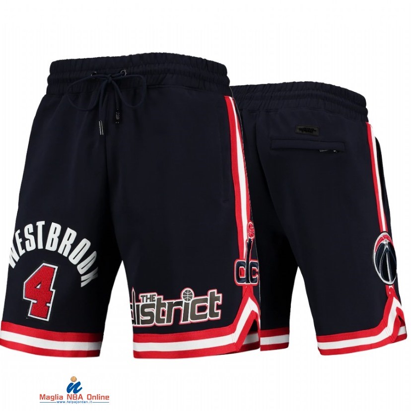 Pantaloni Basket Washington Wizards NO.4 Russell Westbrook Nero