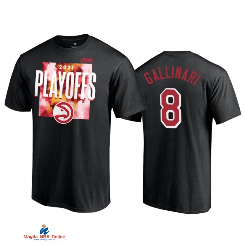 T-Shirt Atlanta Hawks NO.8 Danilo Gallinari Nero 2021