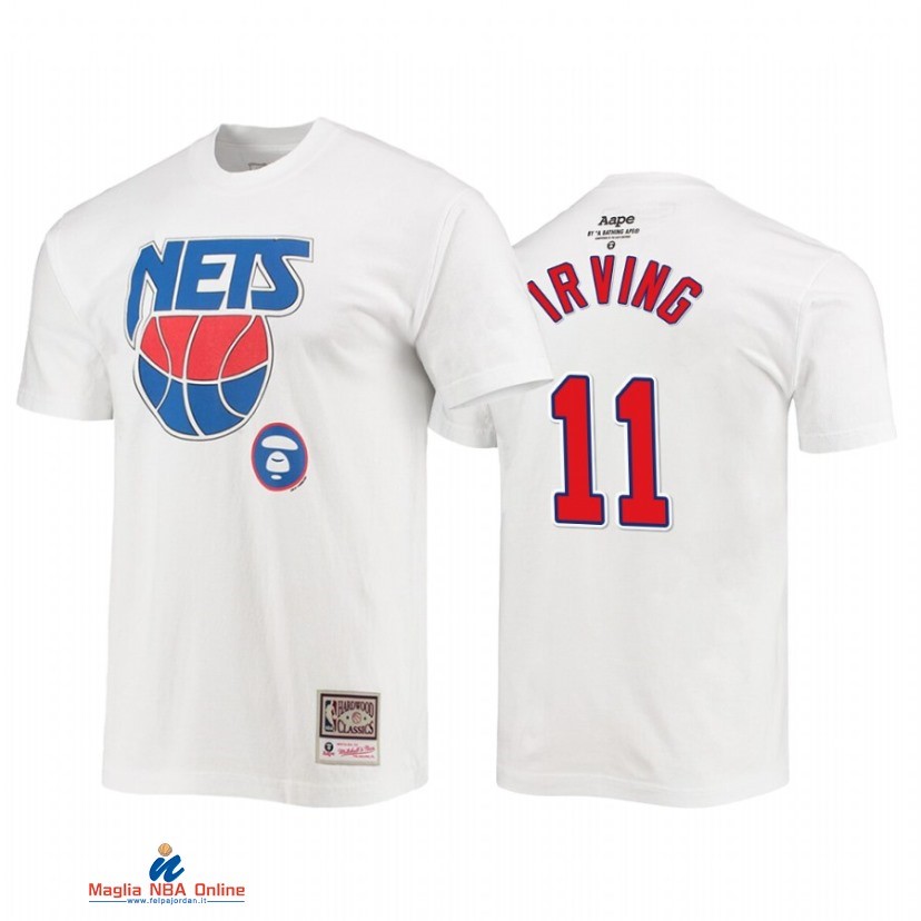 T-Shirt Brooklyn Nets NO.11 Kyrie Irving Bianco 2021