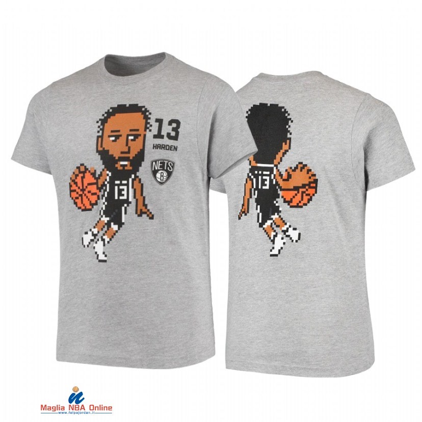 T-Shirt Brooklyn Nets NO.13 James Harden Grigio 2021