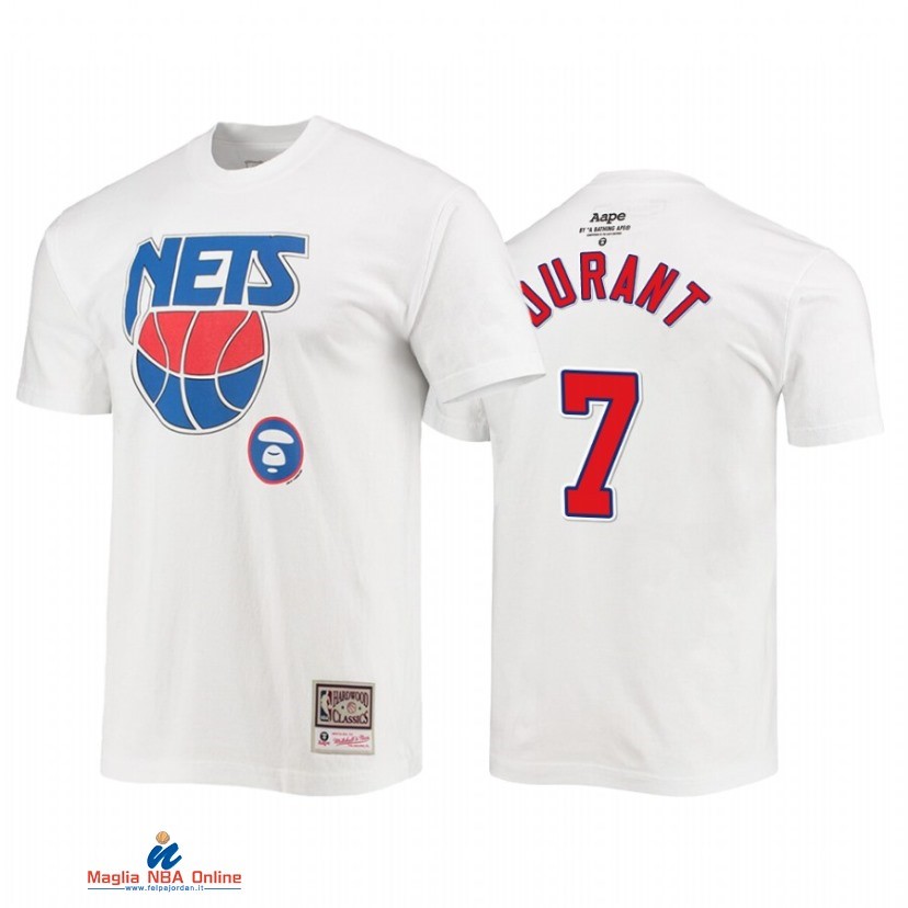 T-Shirt Brooklyn Nets NO.7 Kevin Durant Bianco 2021