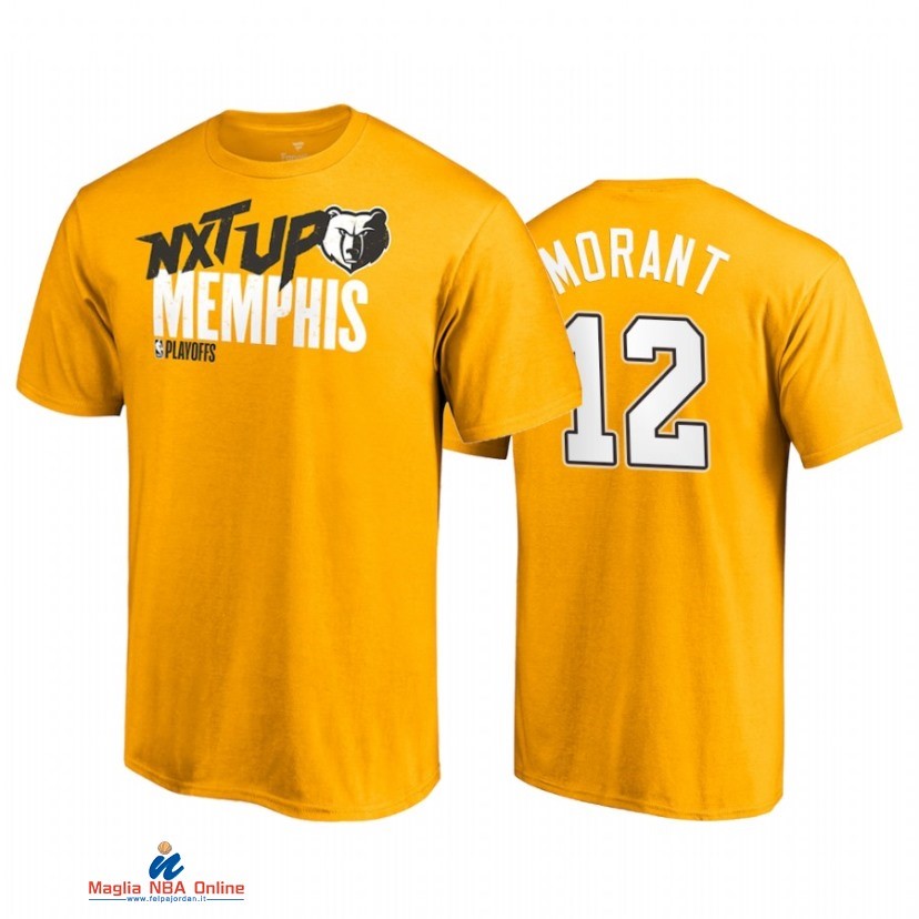 T-Shirt Memphis Grizzlies NO.12 Ja Morant Oro 2021