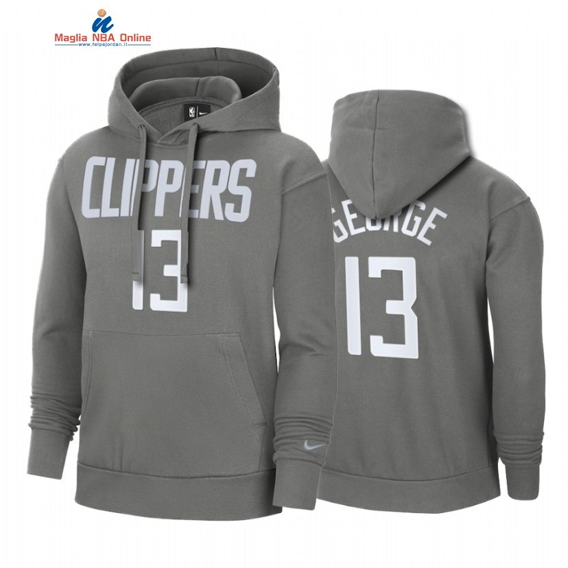 Felpe Con Cappuccio NBA Los Angeles Clippers #13 Paul George Grigio Earned Edition 2021 Acquista