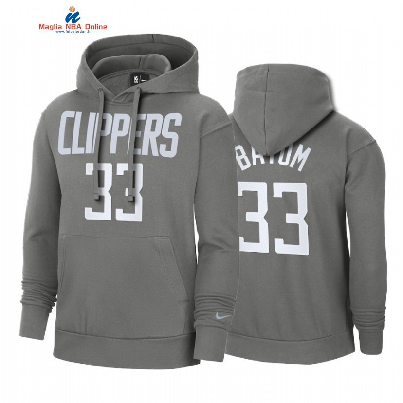 Felpe Con Cappuccio NBA Los Angeles Clippers #33 Nicolas Batum Grigio Earned Edition 2021 Acquista