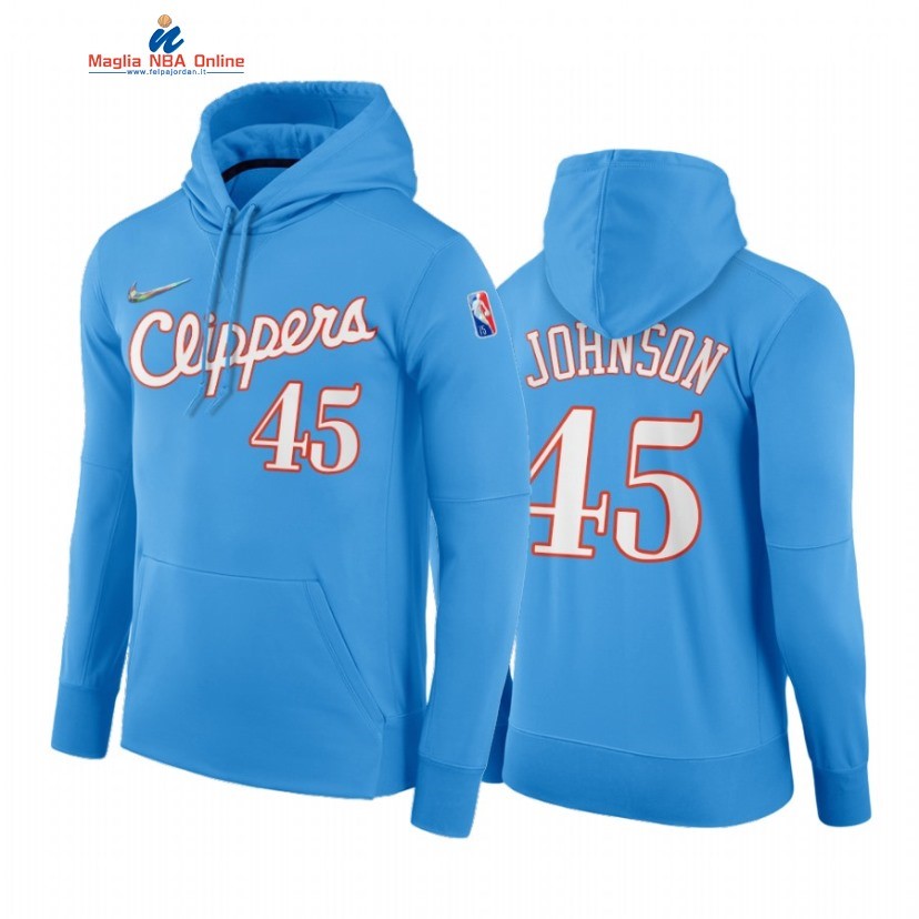 Felpe Con Cappuccio NBA Los Angeles Clippers #45 Keon Johnson 75th Blu Città 2021-22 Acquista